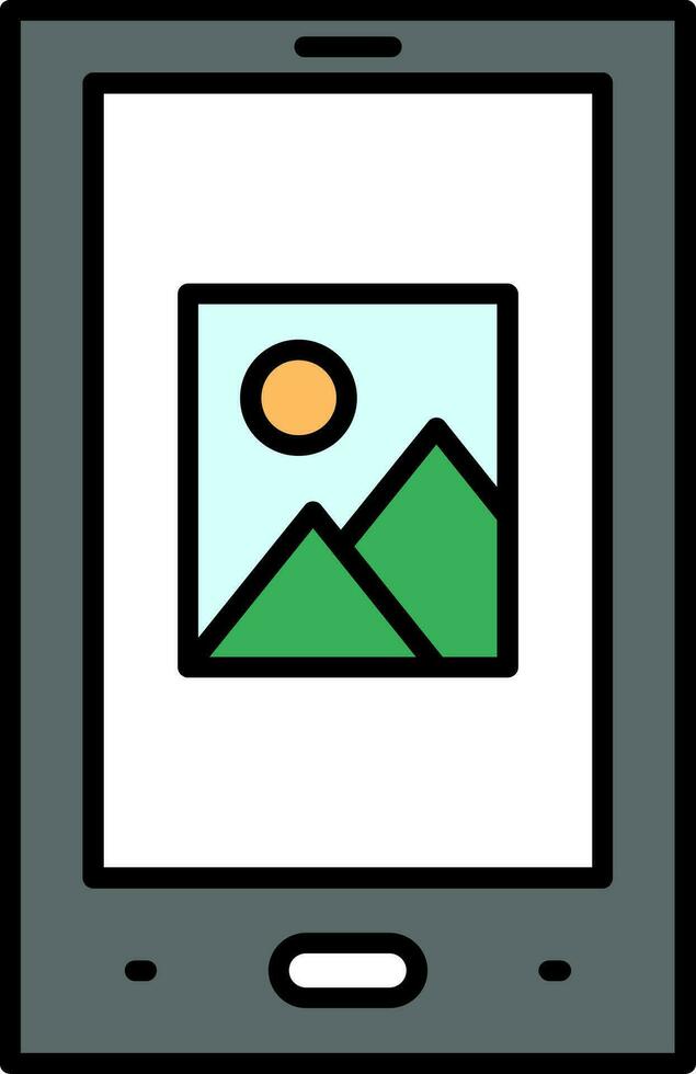Tablet Line Filled Icon vector
