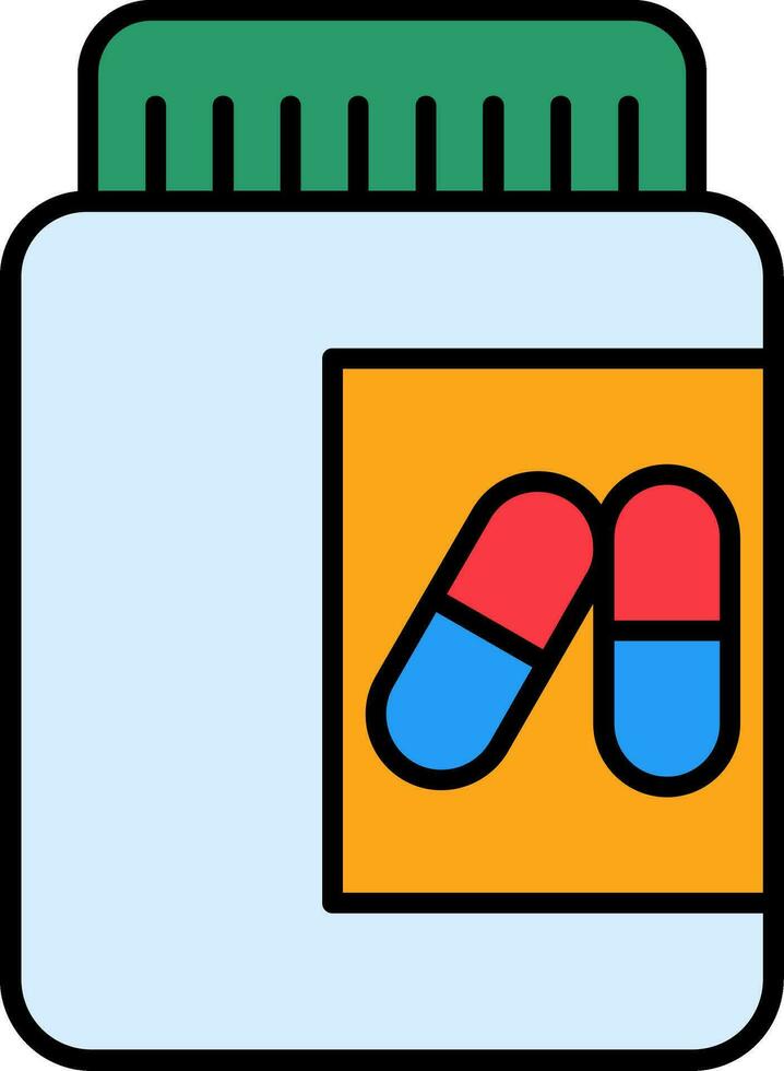 Pill Line Filled Icon vector