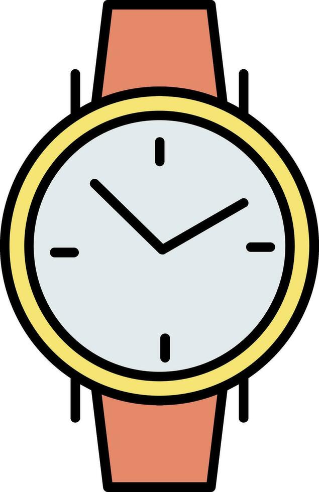 reloj de pulsera línea lleno icono vector