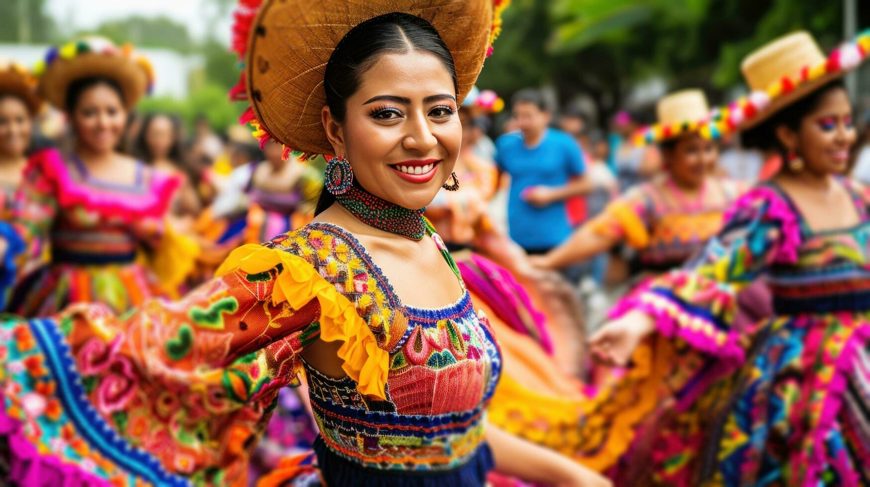 ai generado tradicional música, vistoso atuendo, y enérgico danza encarnar el cultural celebracion foto