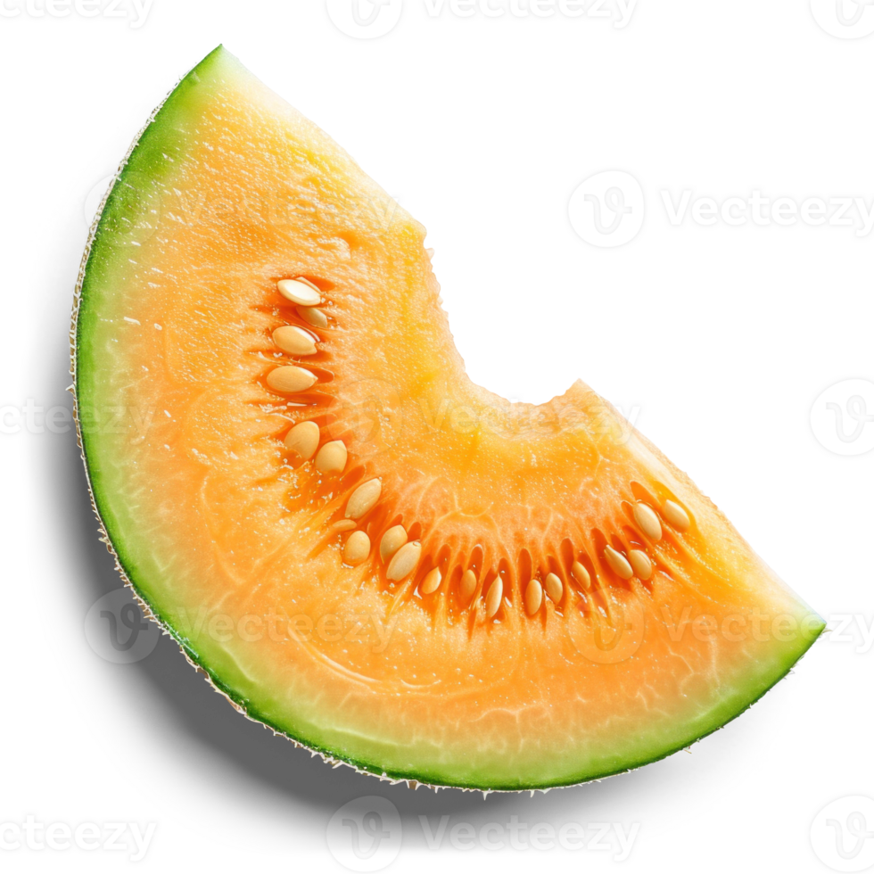 AI generated Fresh Melon Slice on Transparent Background png