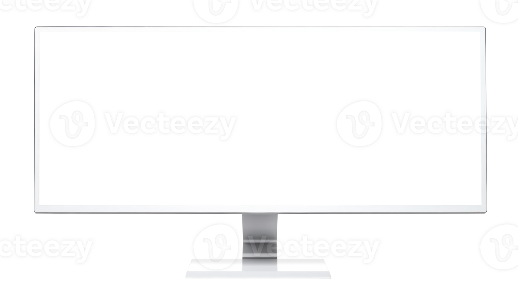 ai generiert extra breit Monitor auf transparent Hintergrund, Vorderseite Aussicht png