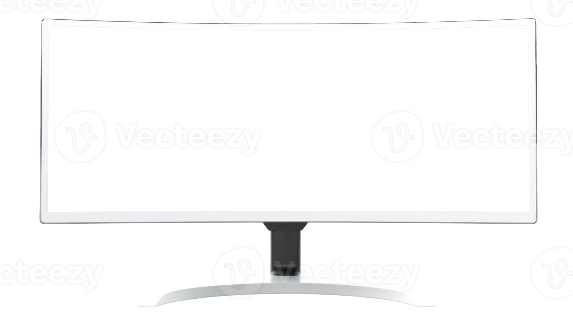 AI generated Curved Ultrawide Monitor on Transparent Background, front