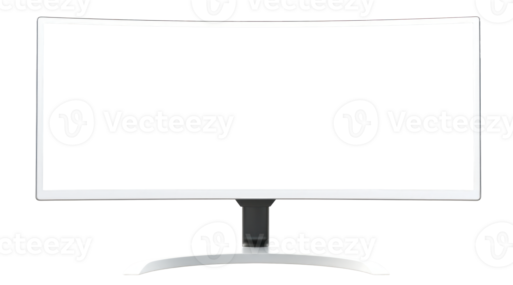 ai generado curvo ultra ancho monitor en transparente fondo, frente ver png