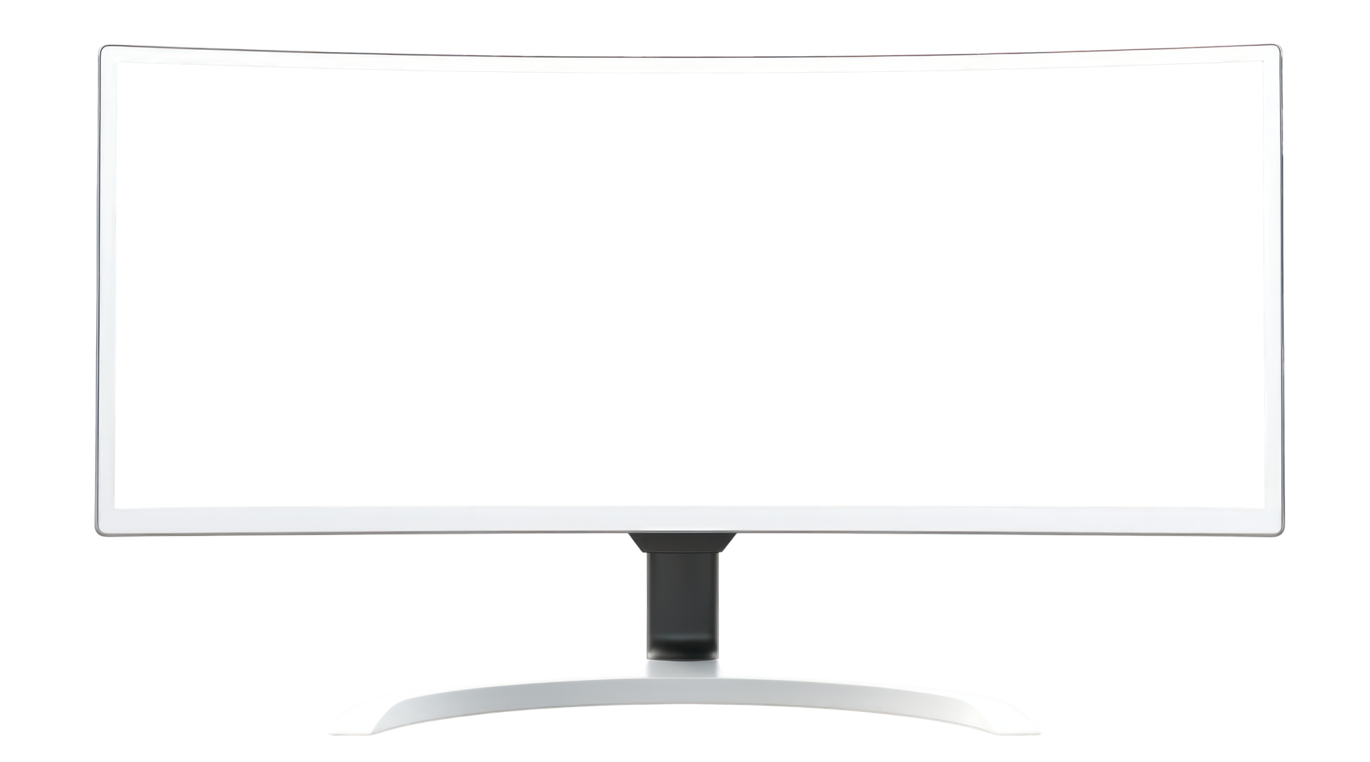 AI generated Curved Ultrawide Monitor on Transparent Background, front