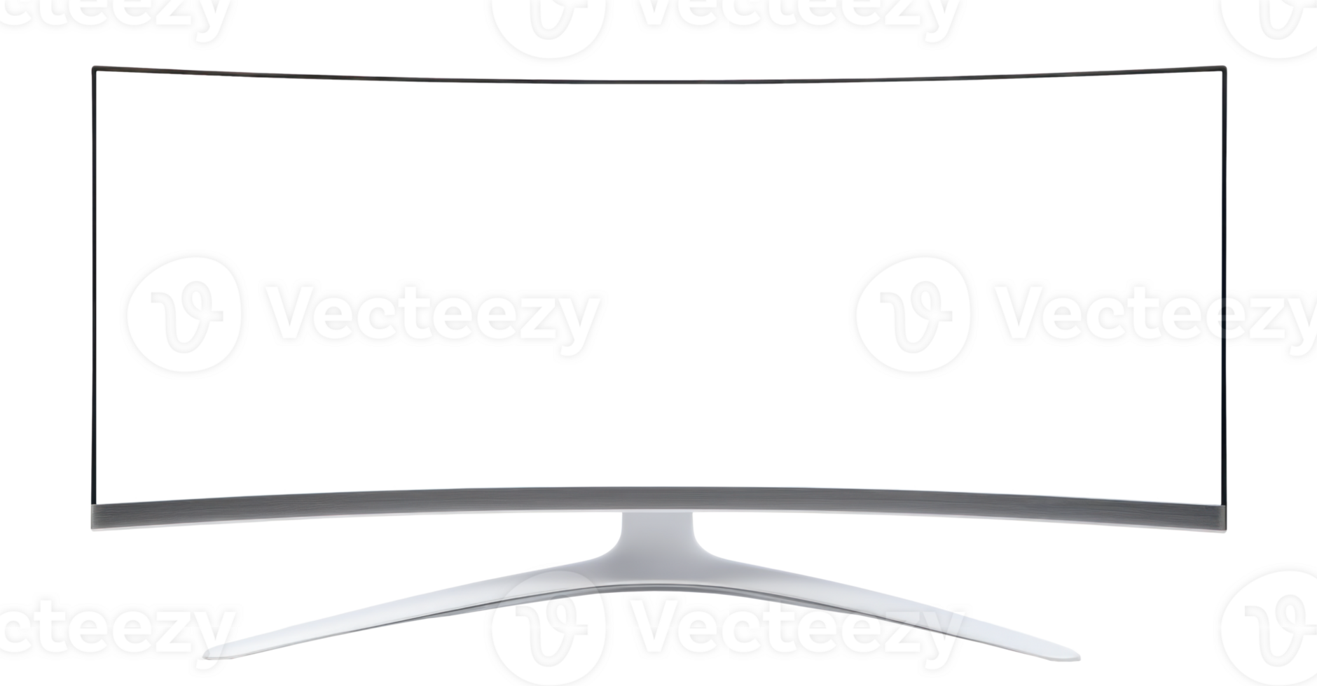 AI generated Curved Ultrawide Monitor on Transparent Background, front view png