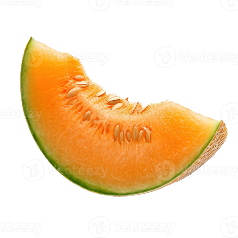AI generated Fresh Melon Slice on Transparent Background png