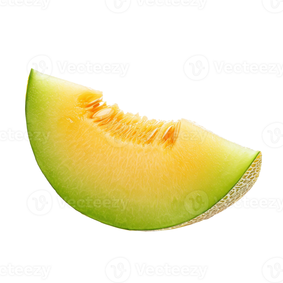 AI generated Fresh Melon Slice on Transparent Background png