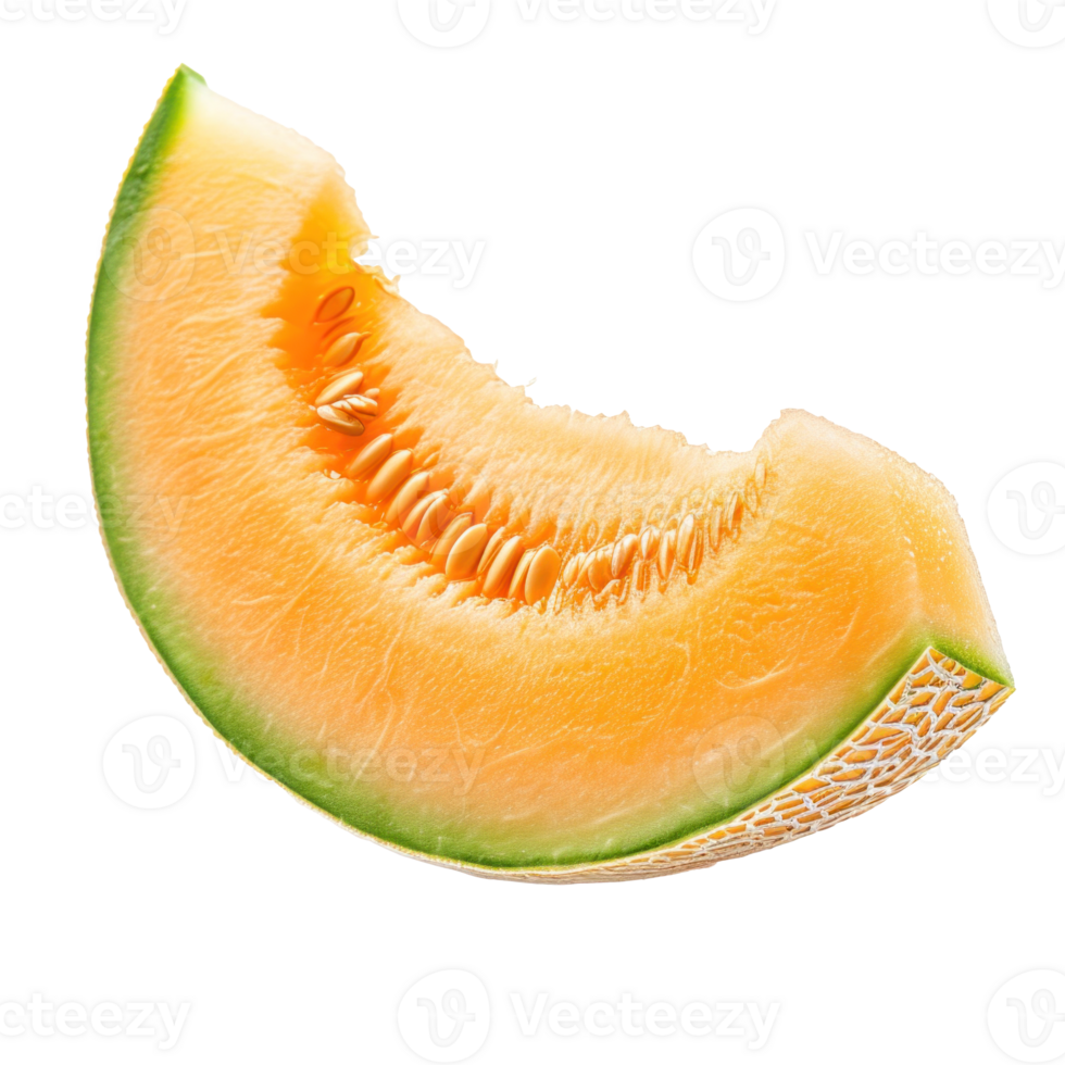 AI generated Fresh Melon Slice on Transparent Background png