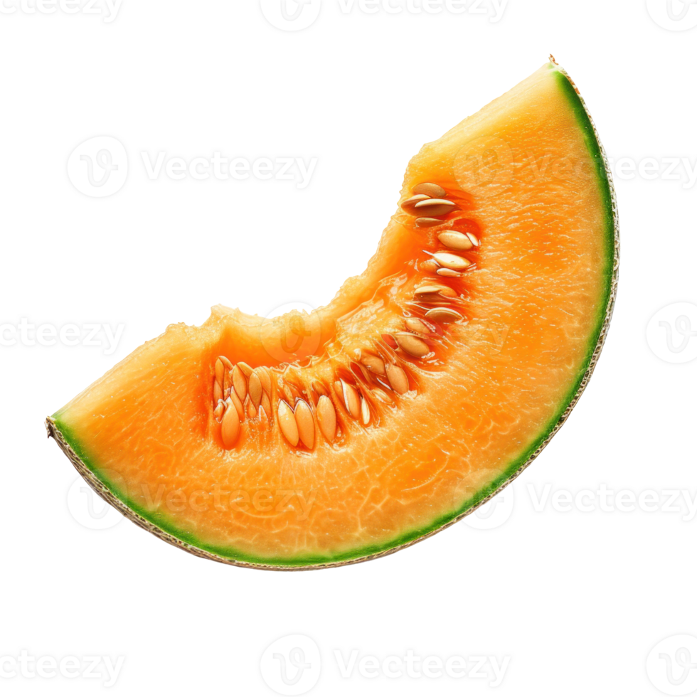 AI generated Fresh Melon Slice on Transparent Background png