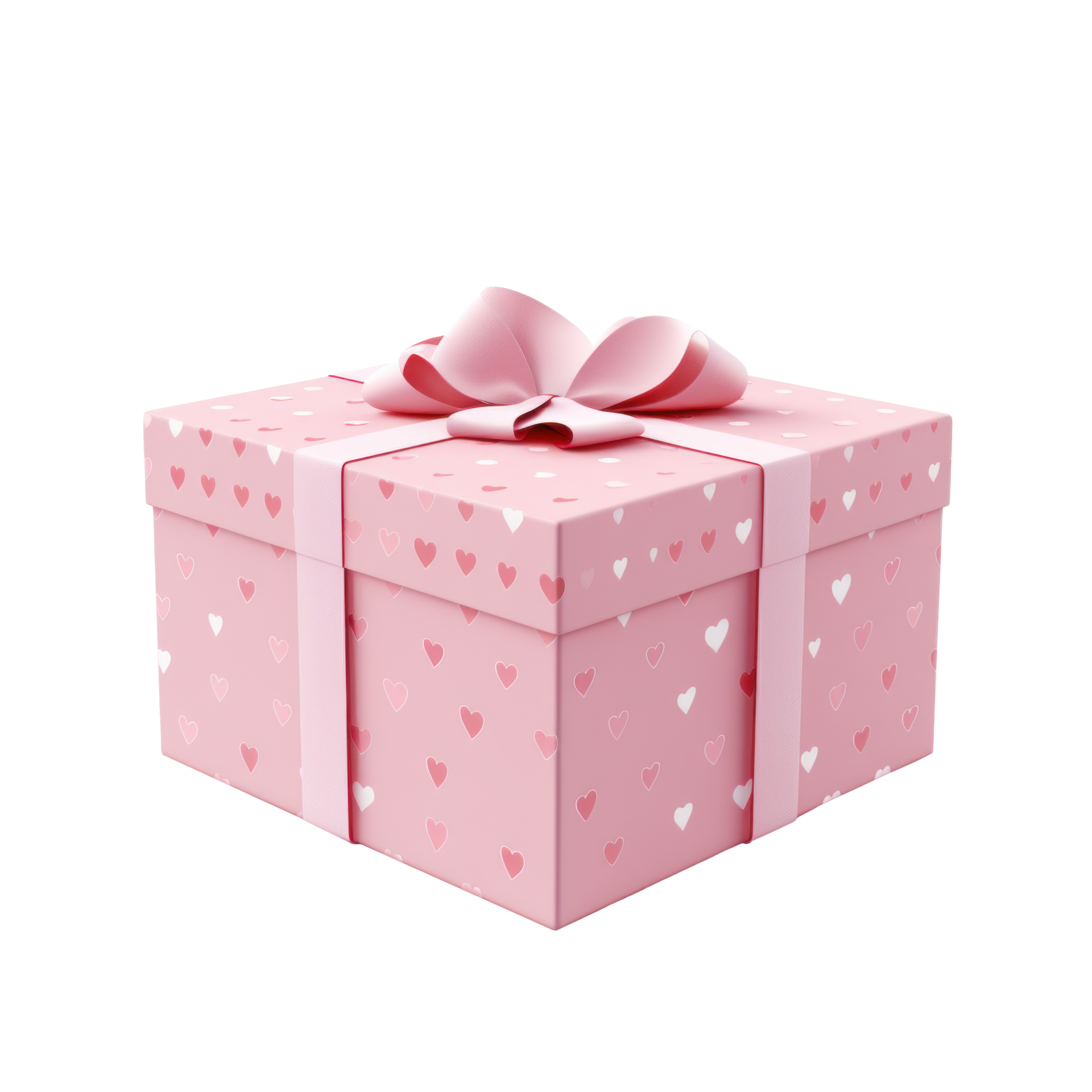 AI generated Pink Heart Gift Box on Transparent 36725095 PNG