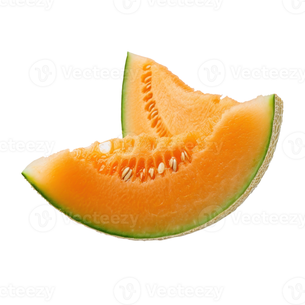 AI generated Fresh Melon Slice on Transparent Background png