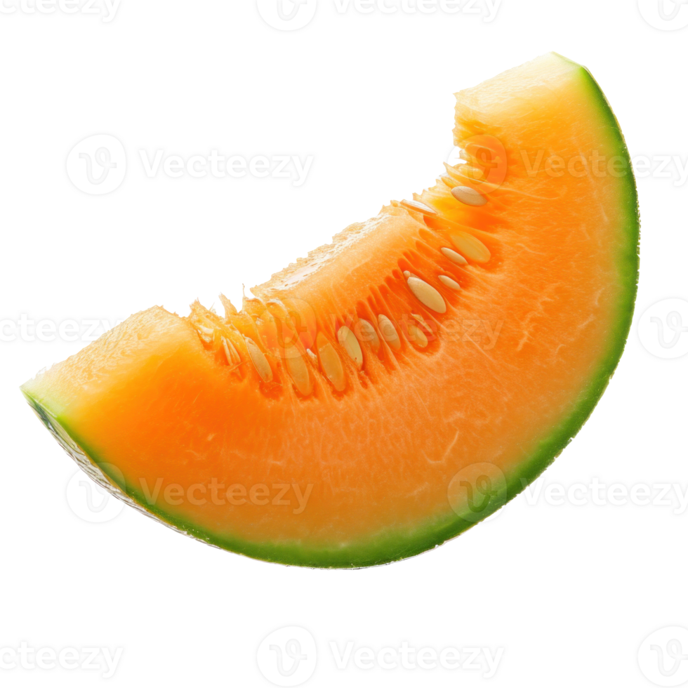 AI generated Fresh Melon Slice on Transparent Background png