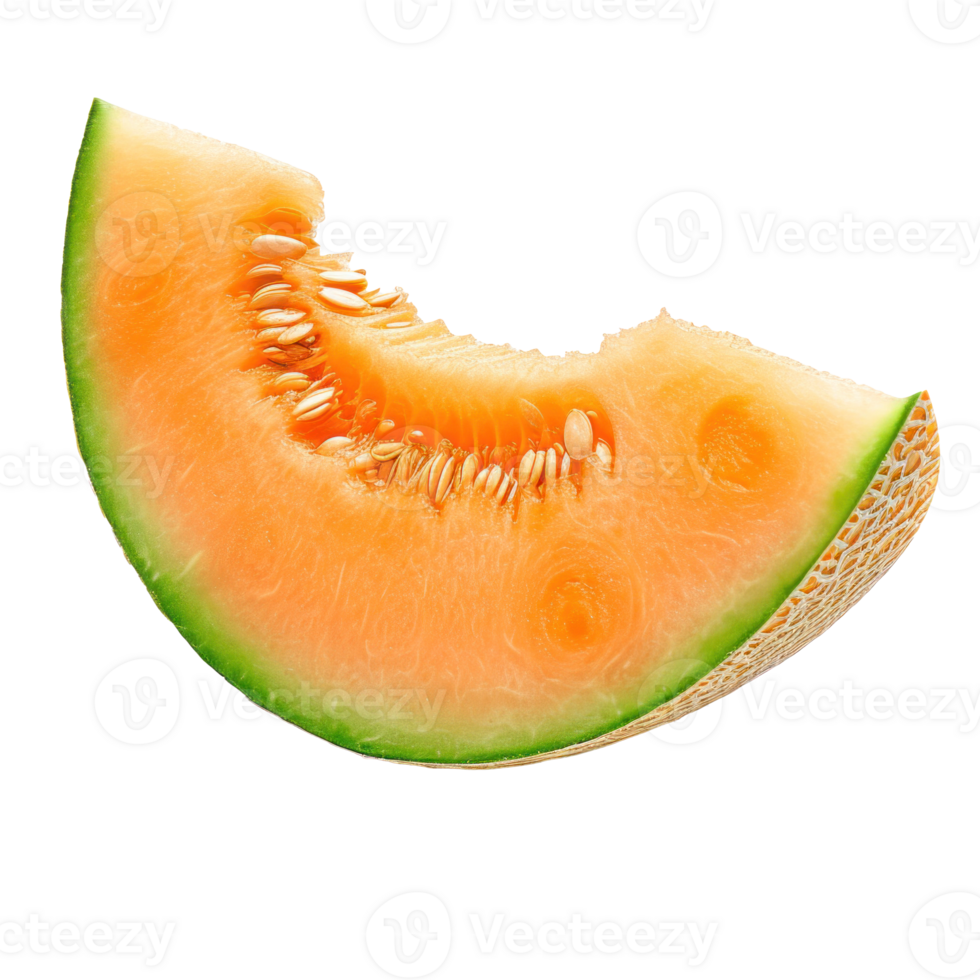 AI generated Fresh Melon Slice on Transparent Background png
