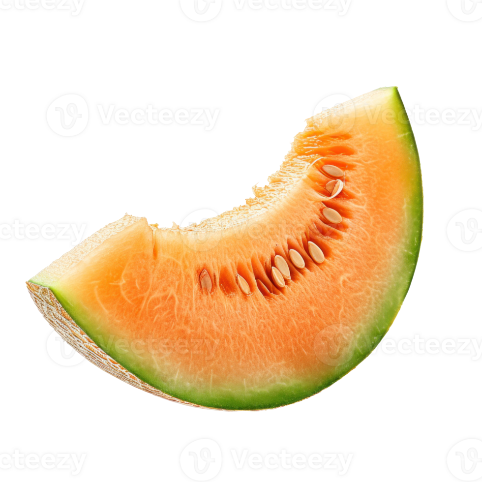AI generated Fresh Melon Slice on Transparent Background png