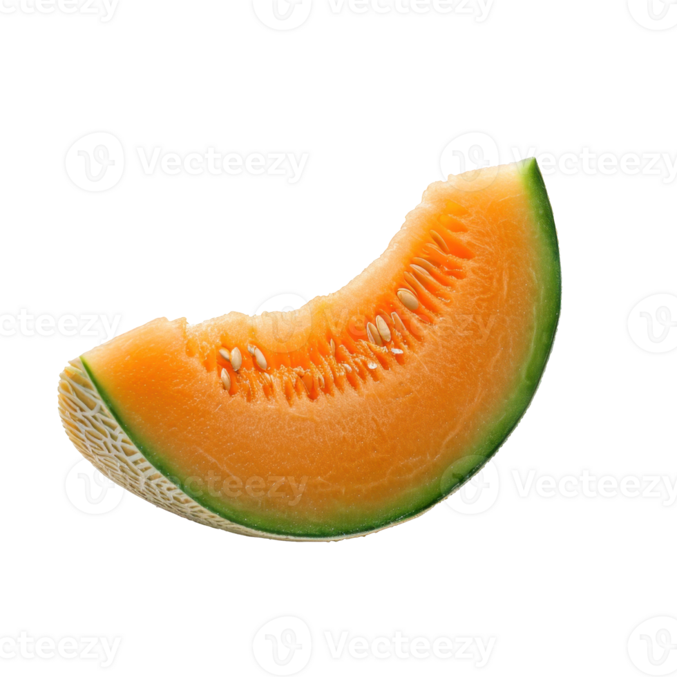 AI generated Fresh Melon Slice on Transparent Background png