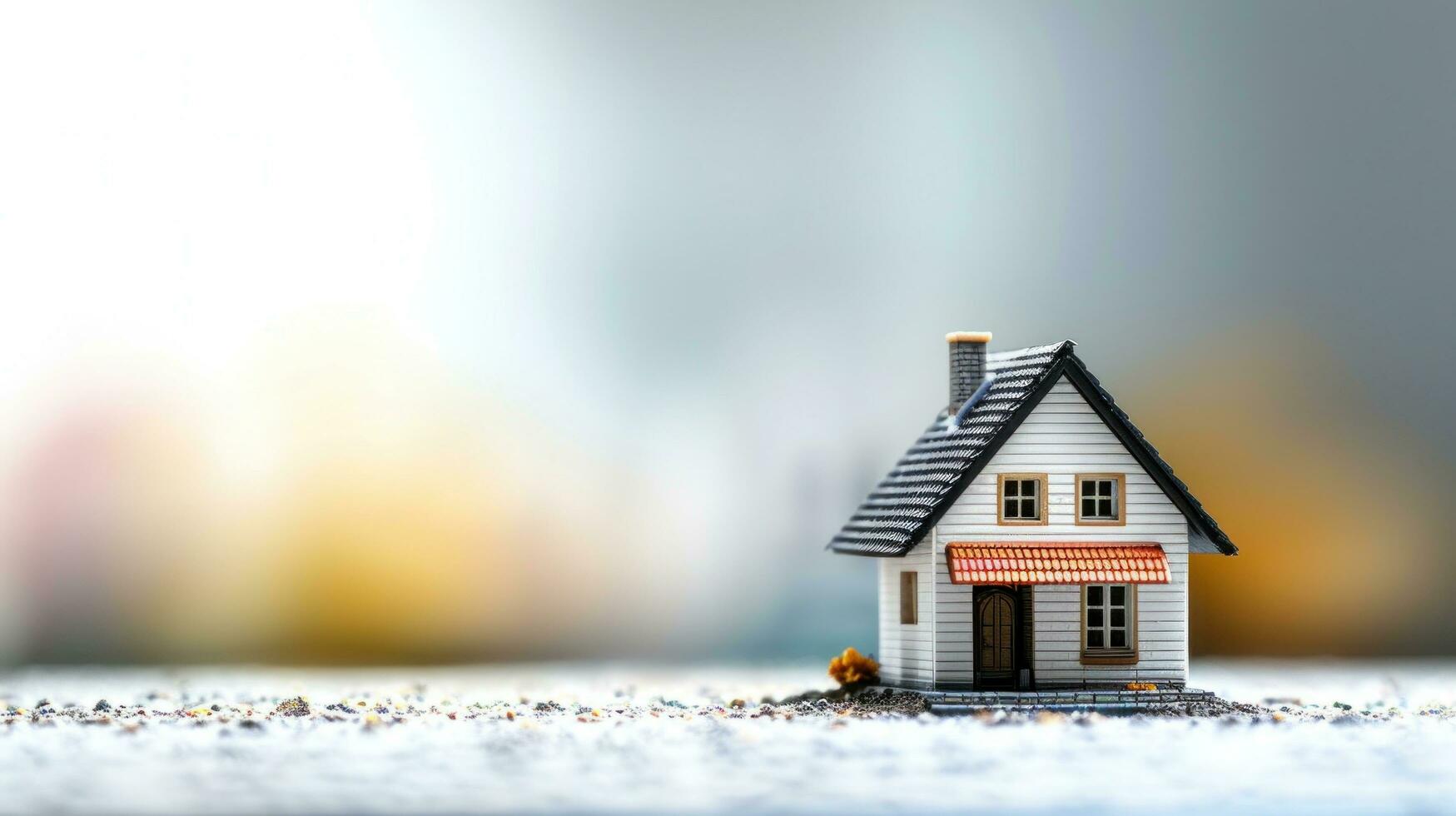 AI generated real estate advertisment background with copy space photo