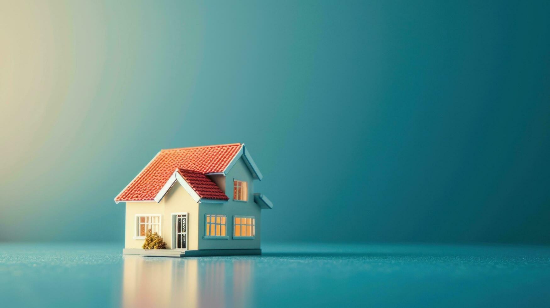 AI generated real estate advertisment background with copy space photo