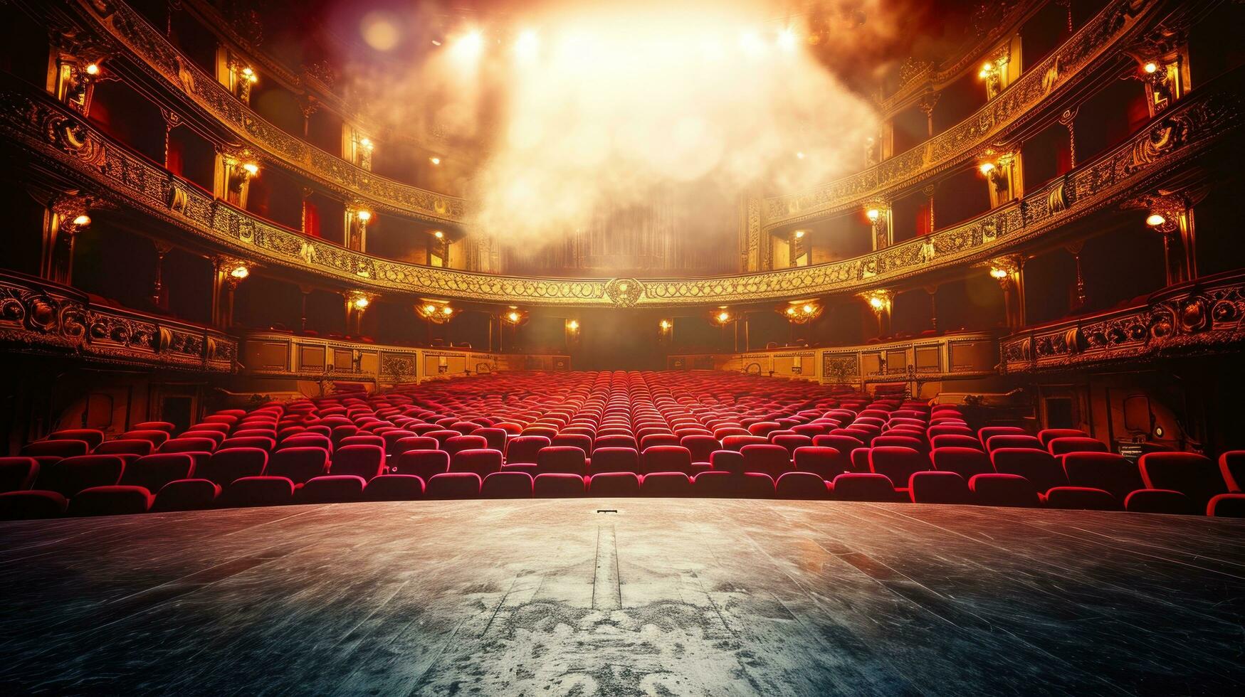 AI generated Opera theatre advertisment background with copy space photo