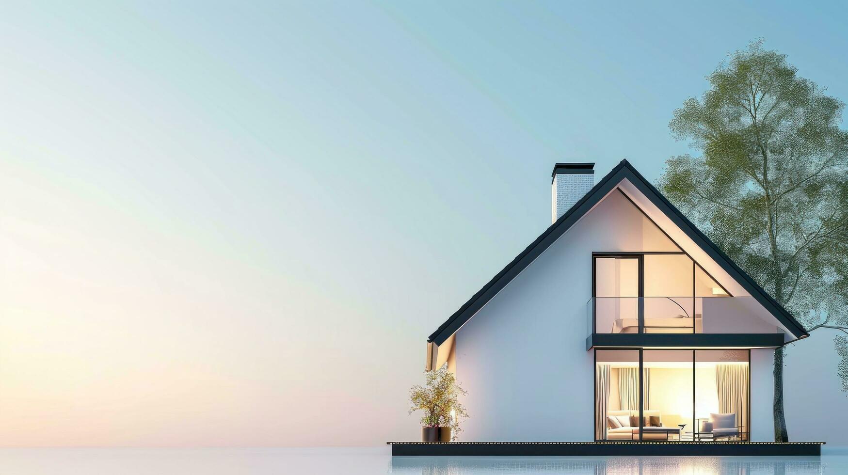 AI generated real estate advertisment background with copy space photo