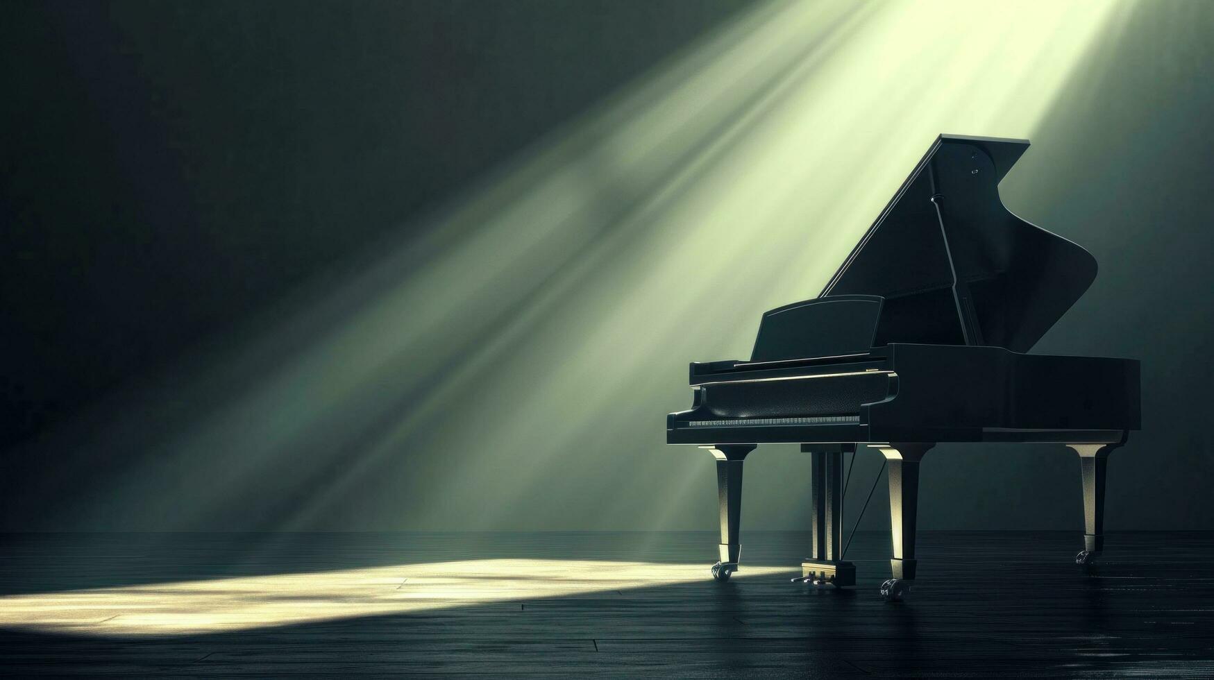 AI generated Piano concert advertisment background with copy space photo