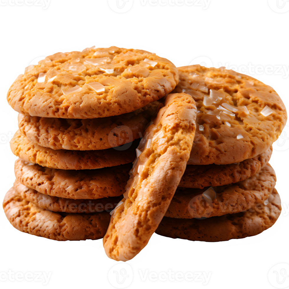 AI generated stack of cookies isolated on transparent background ,generative ai png