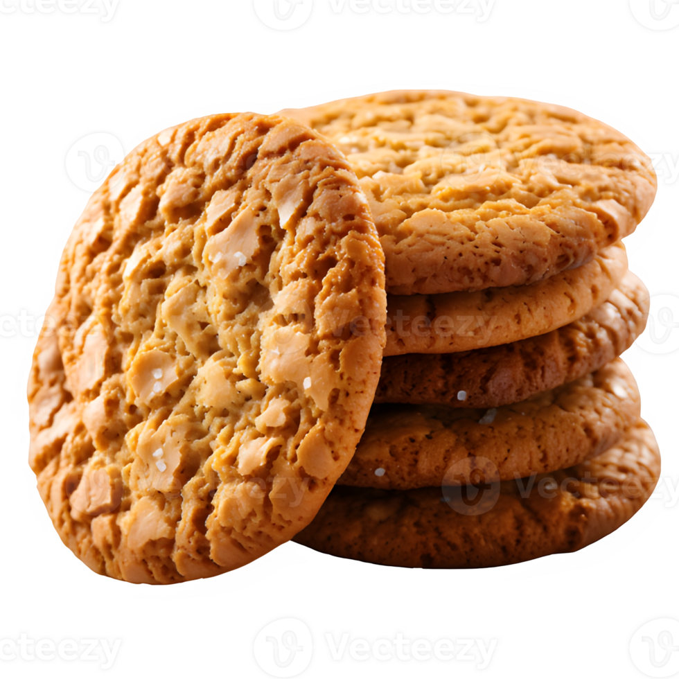 AI generated stack of cookies isolated on transparent background ,generative ai png