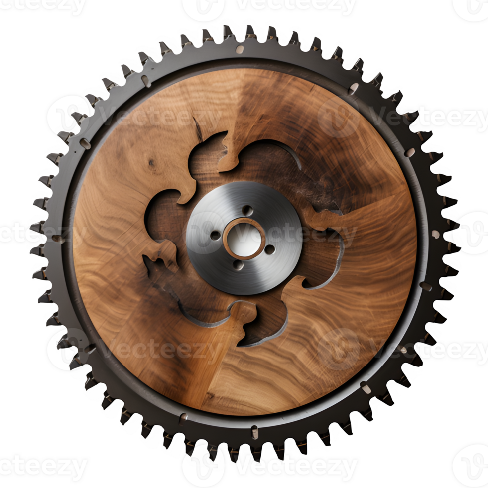 AI generated circular wooden saw isolated on transparent background ,generative ai png
