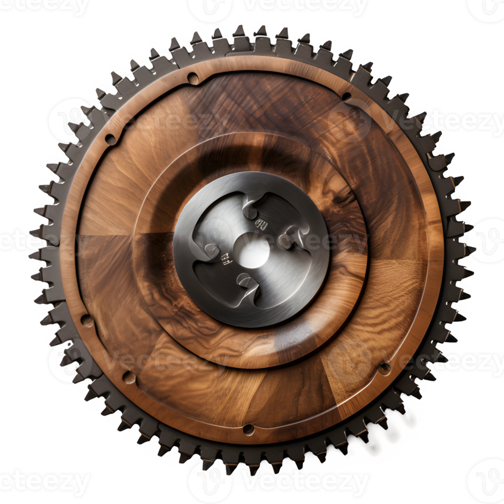 AI generated circular wooden saw isolated on transparent background ,generative ai png
