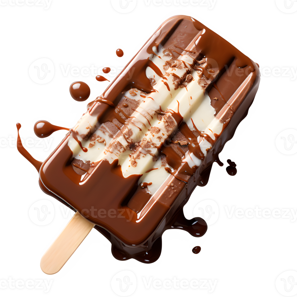 AI generated chocolate candy stick ice cream isolated on transparent background ,generative ai png