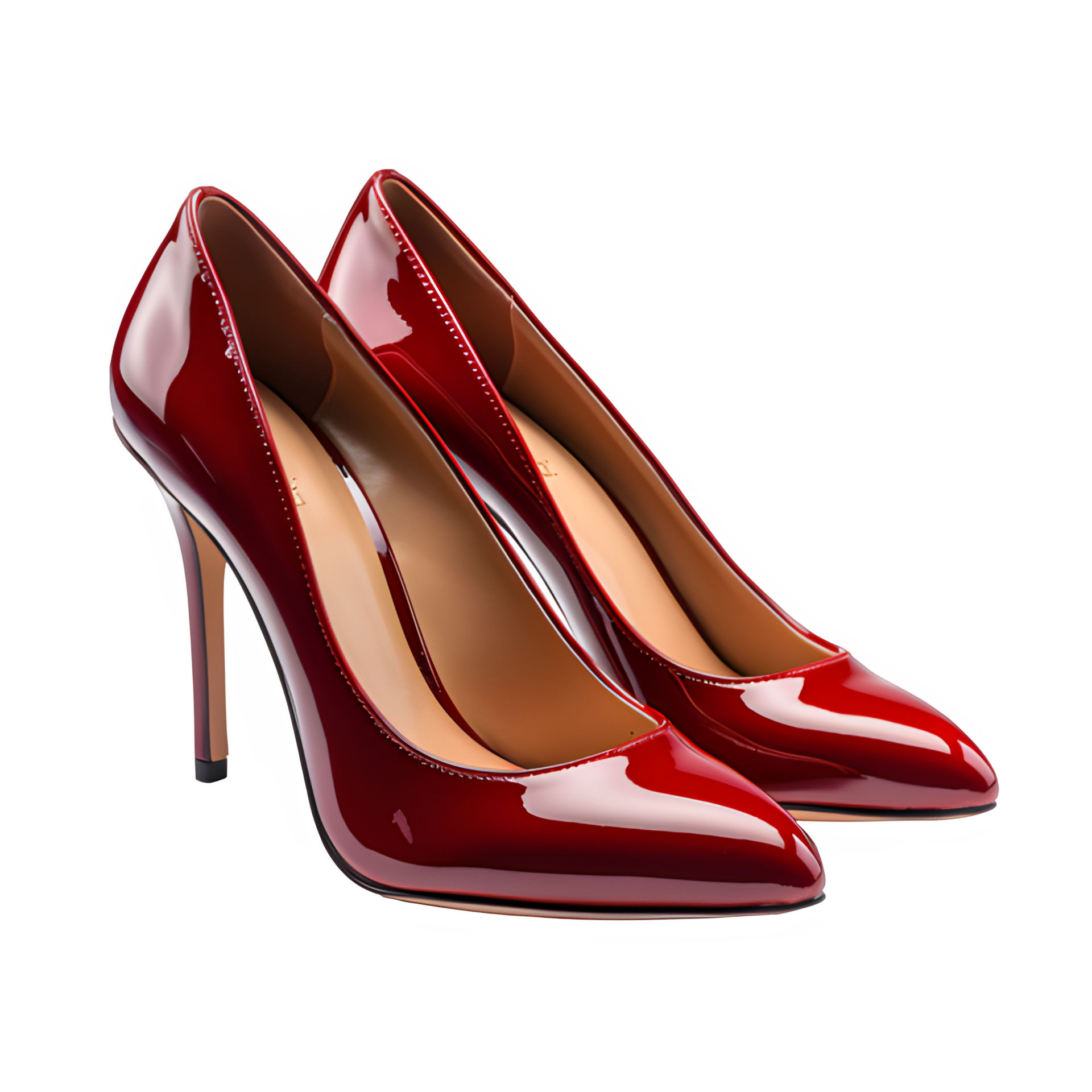 AI generated red high heel shoes isolated on transparent background ...