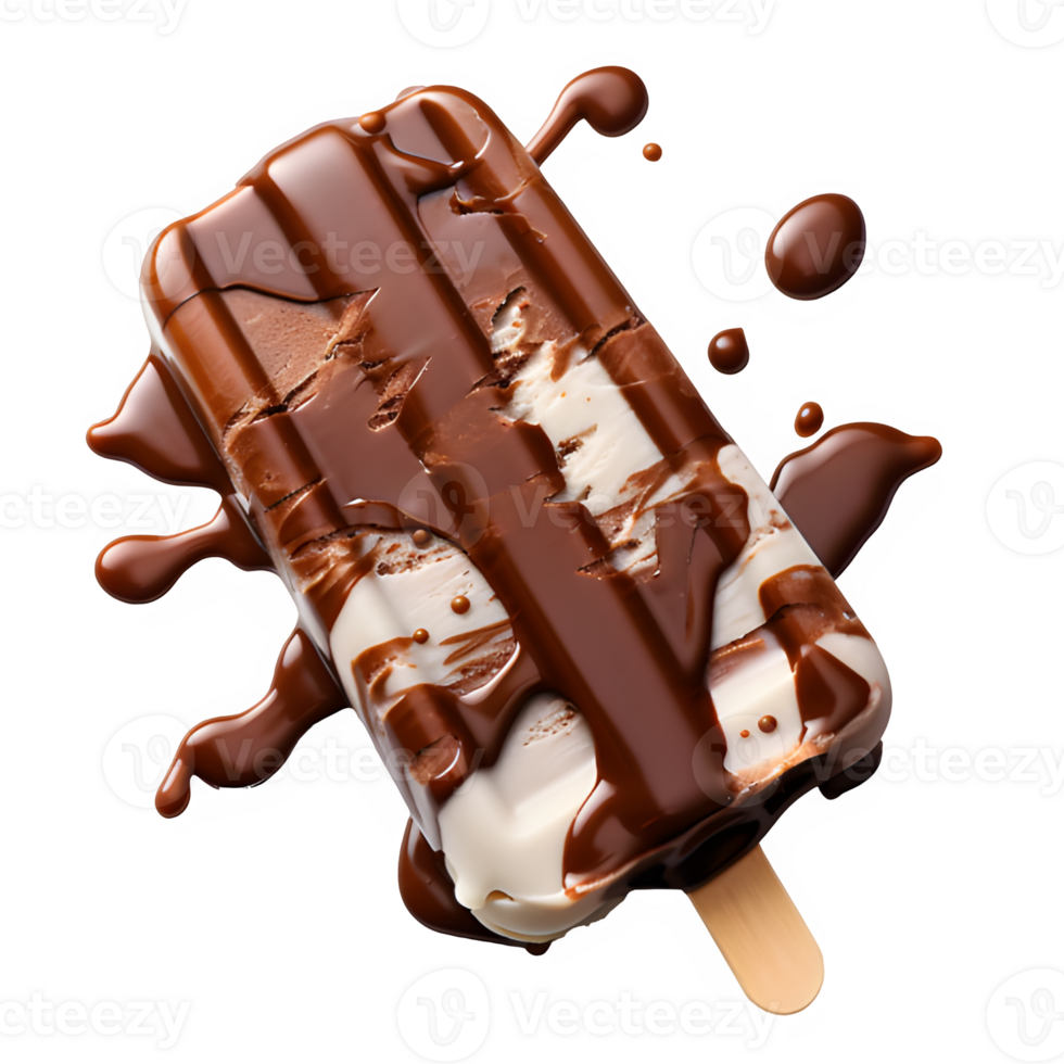 AI generated chocolate candy stick ice cream isolated on transparent background ,generative ai png