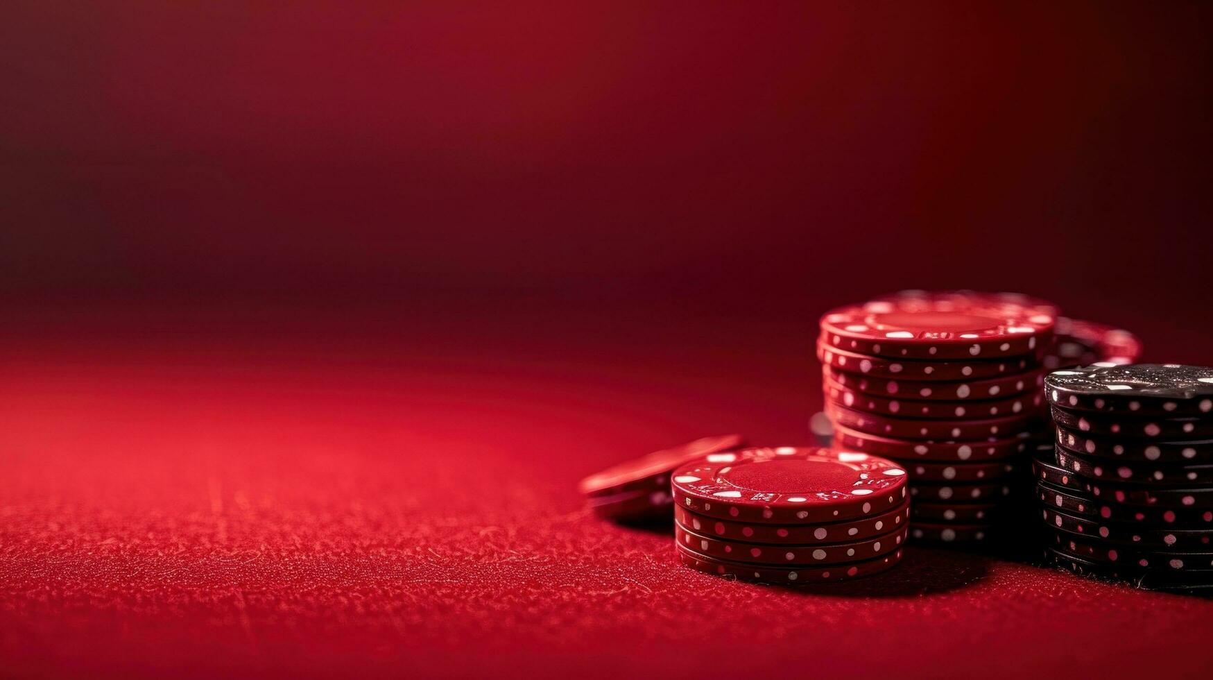 AI generated red casino background with copy space photo