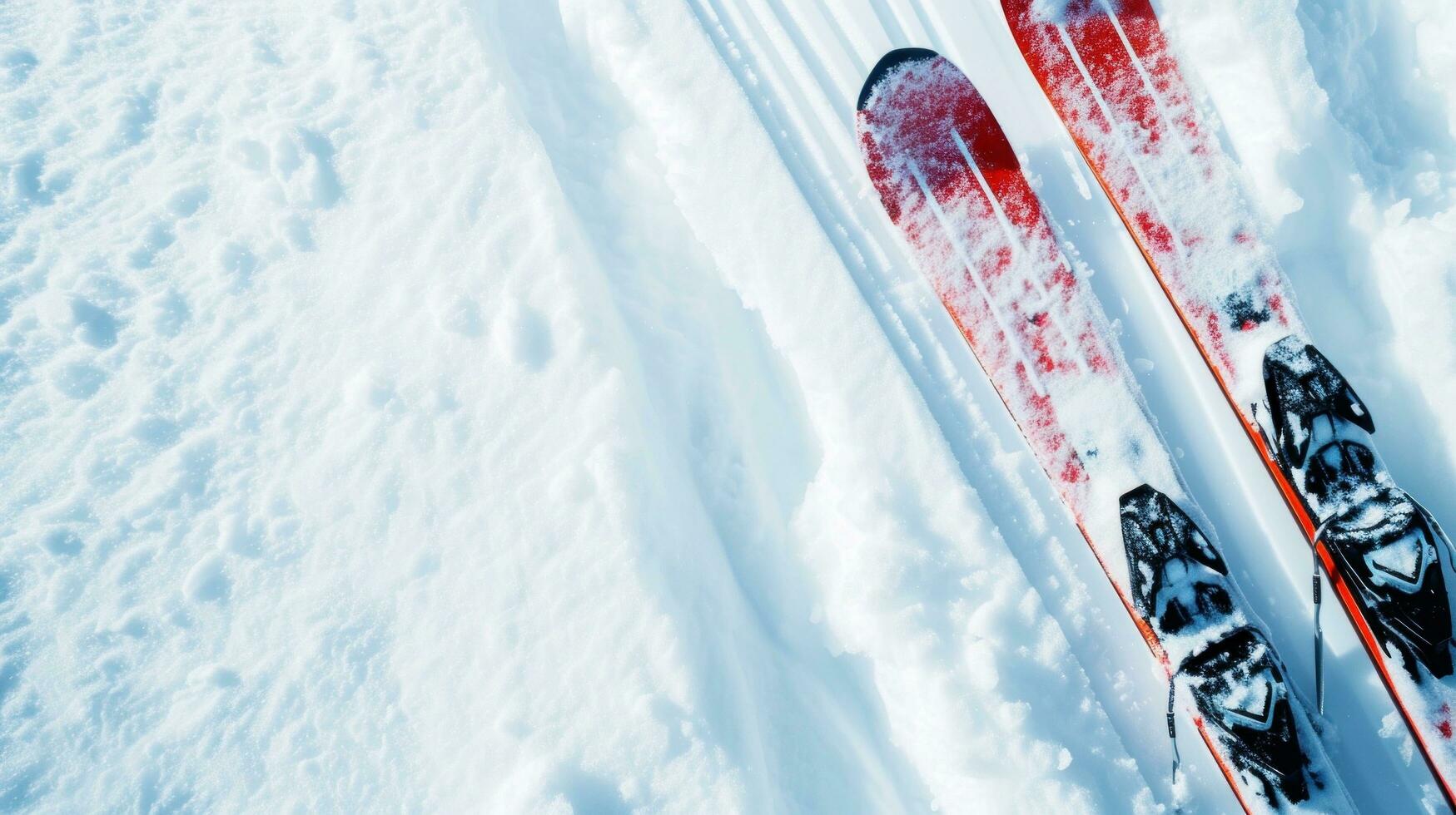 AI generated Ski advertisment background with copy space photo