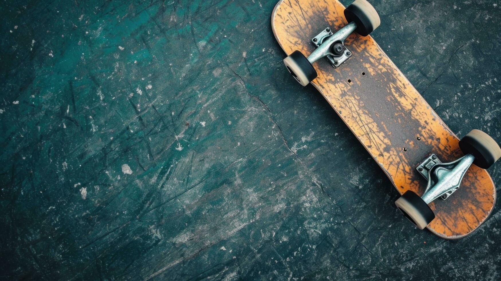 AI generated Skate advertisment background with copy space photo