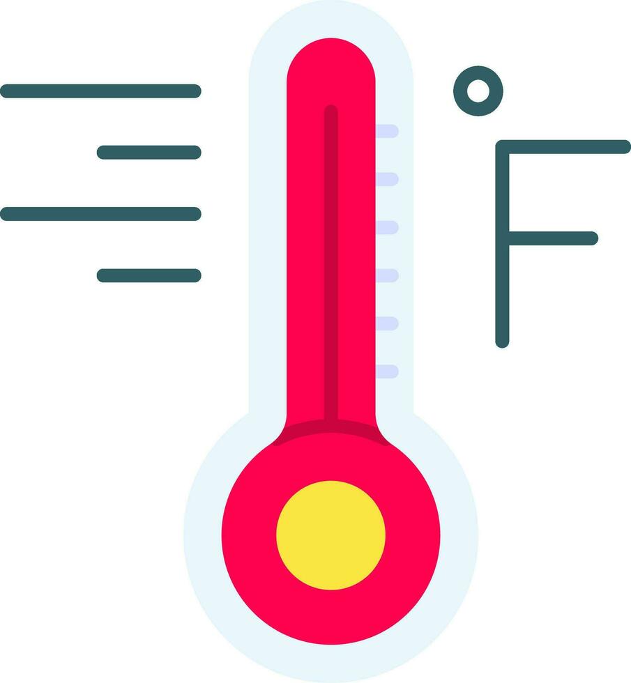 Fahrenheit línea lleno icono vector