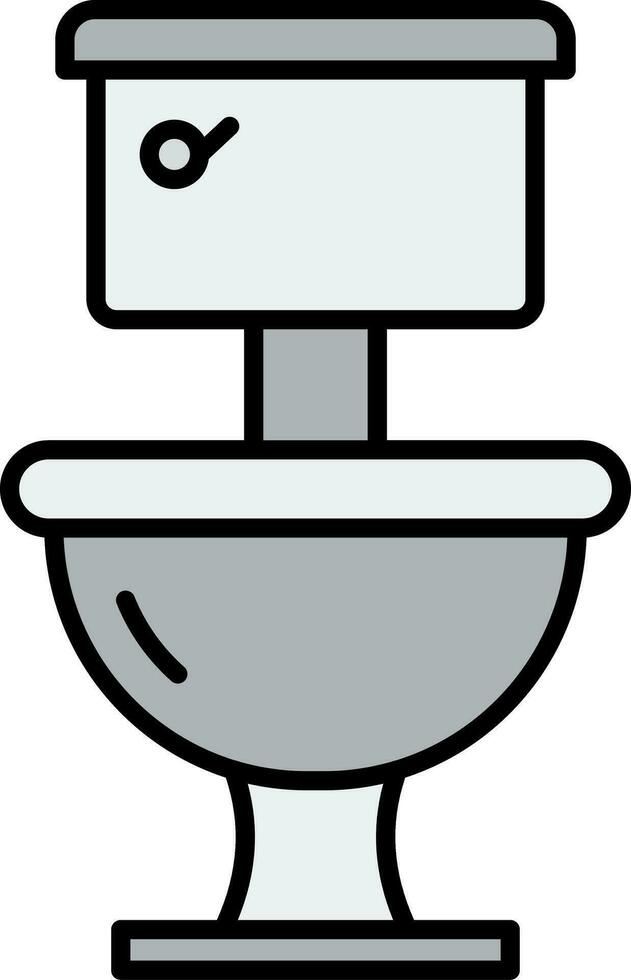 Toilet Line Filled Icon vector