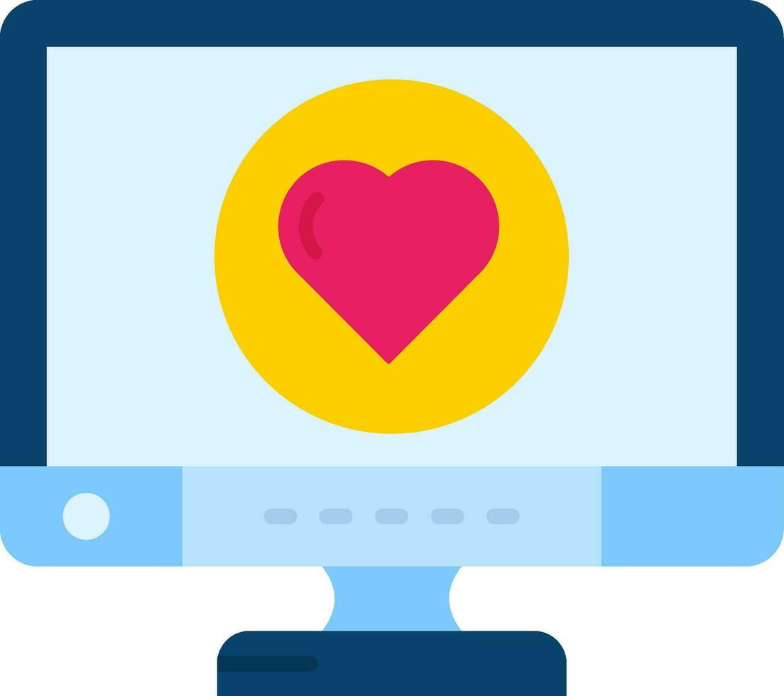 Heart Line Filled Icon vector