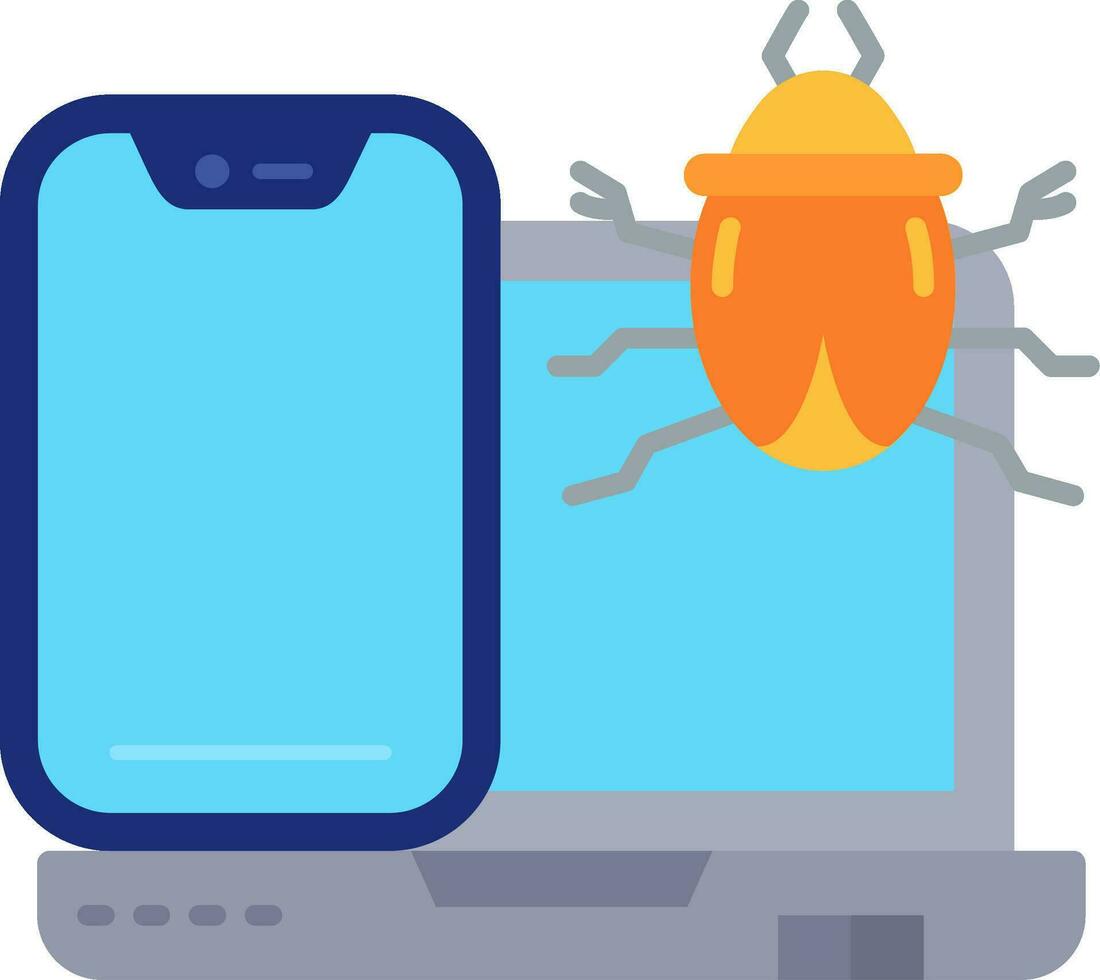 Bug Line Filled Icon vector