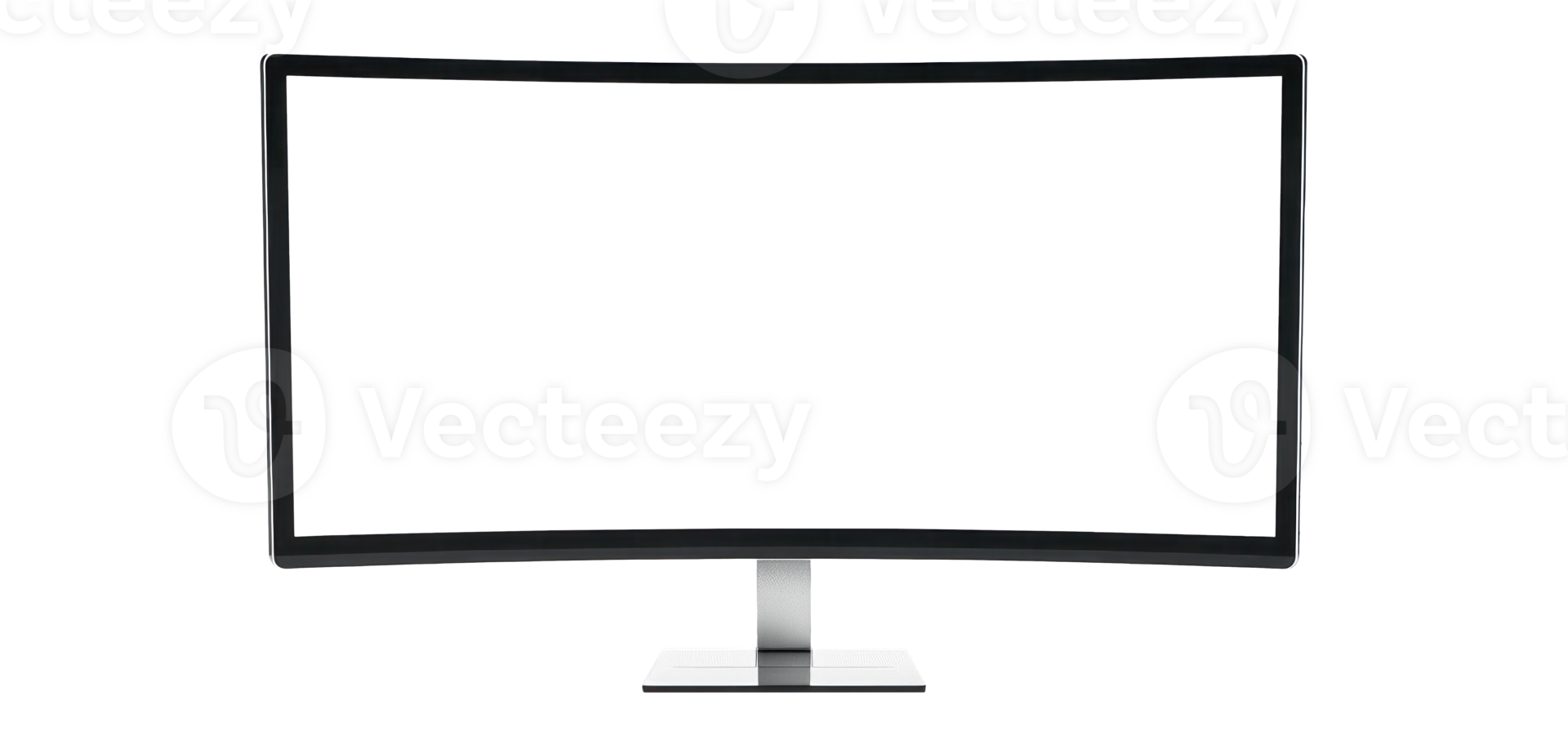 AI generated Curved Ultrawide Monitor on Transparent Background, front view png