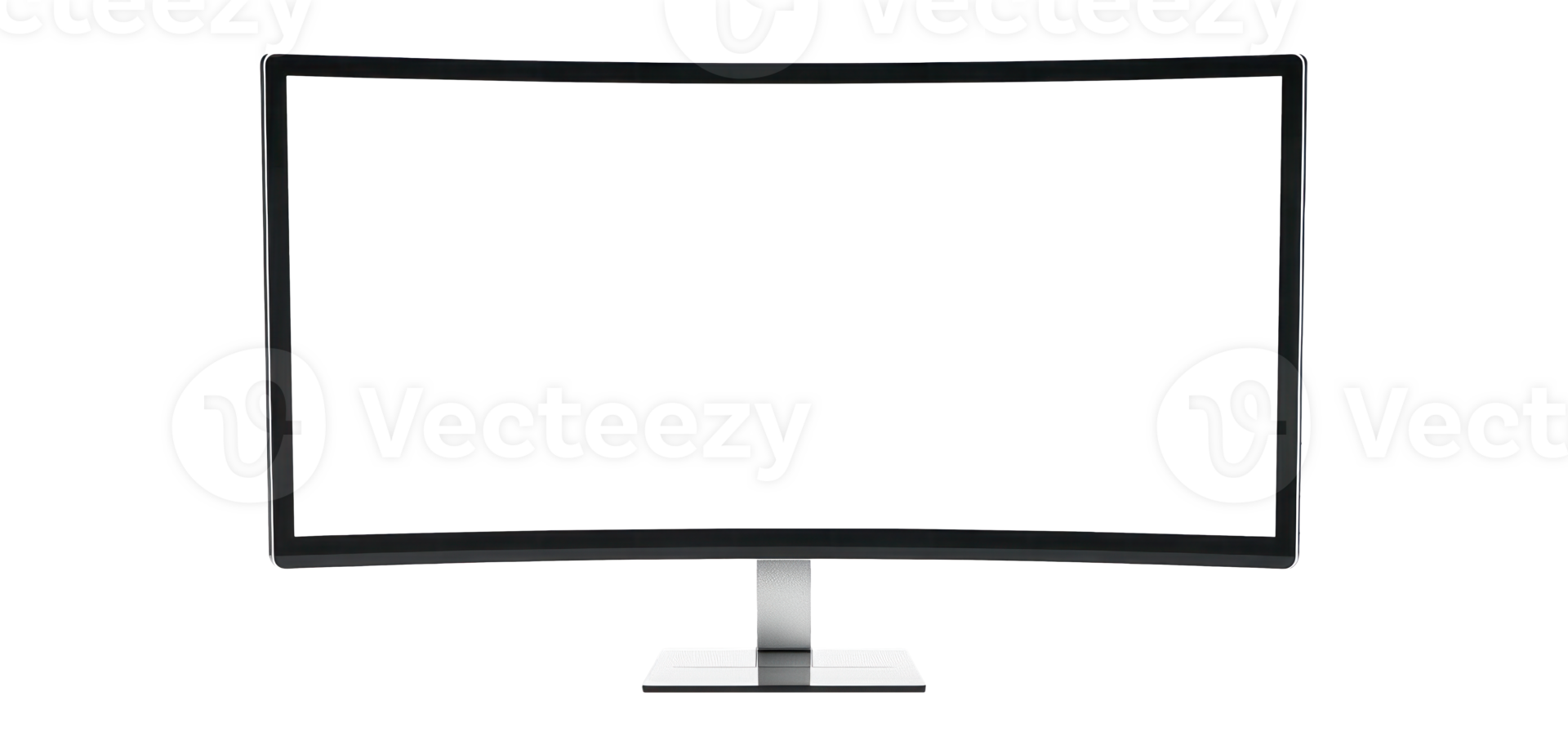 ai genererad böjd ultrawide övervaka på transparent bakgrund, främre se png