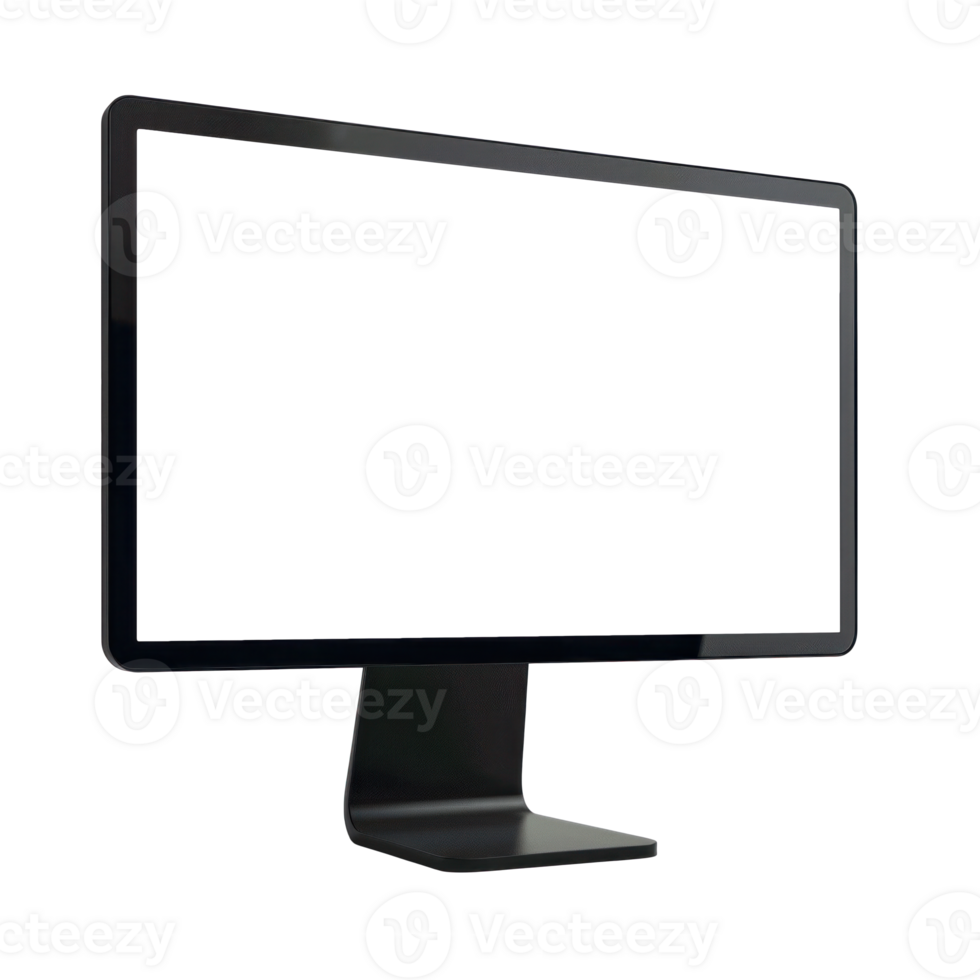 AI generated Modern Computer Monitor Isolated on Transparent png
