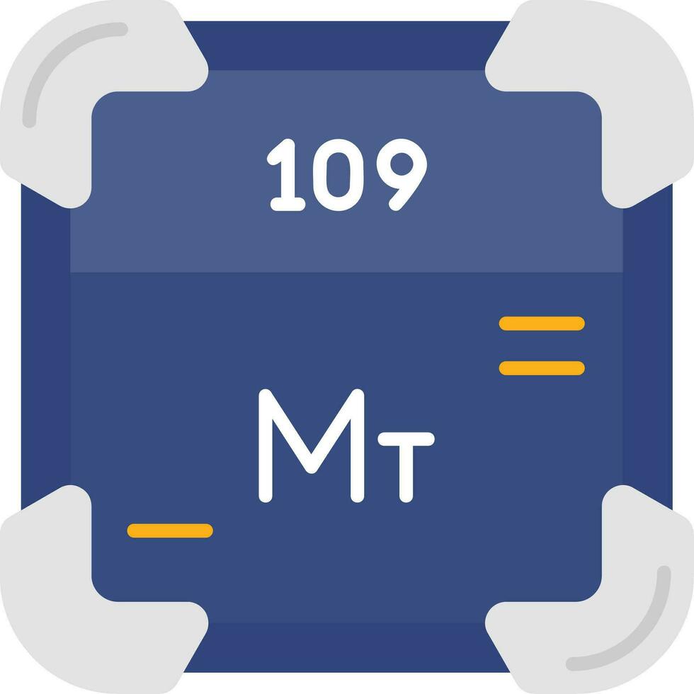 Meitnerium Line Filled Icon vector