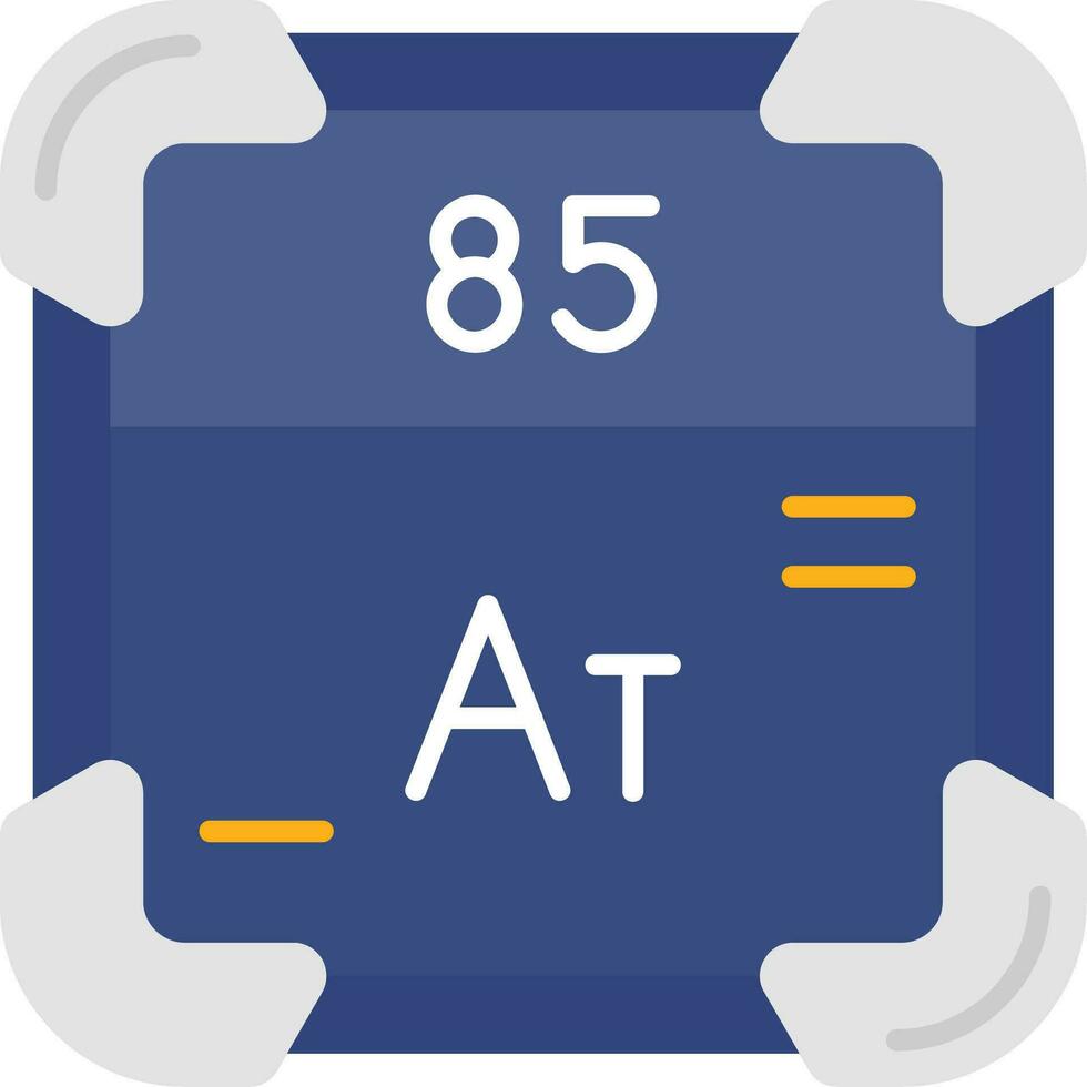 astatine línea lleno icono vector