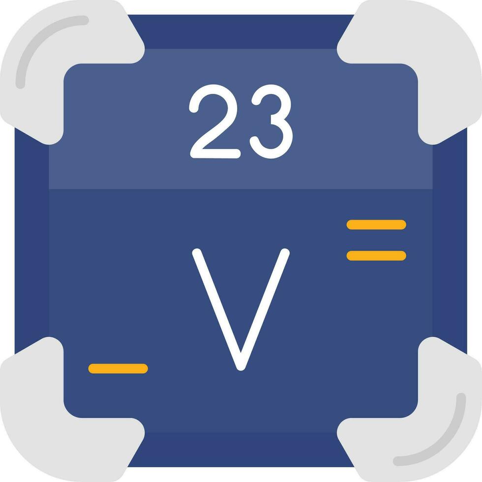 Vanadium Line Filled Icon vector