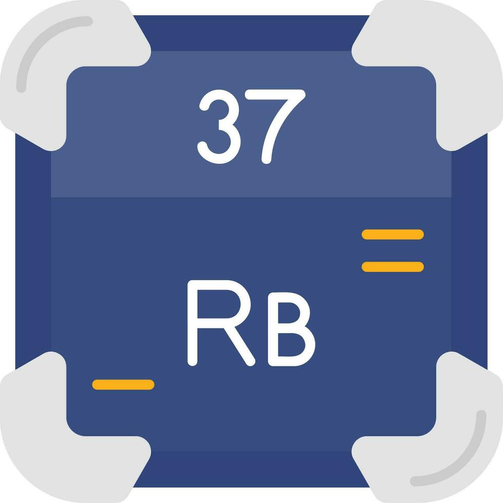Rubidium Line Filled Icon vector
