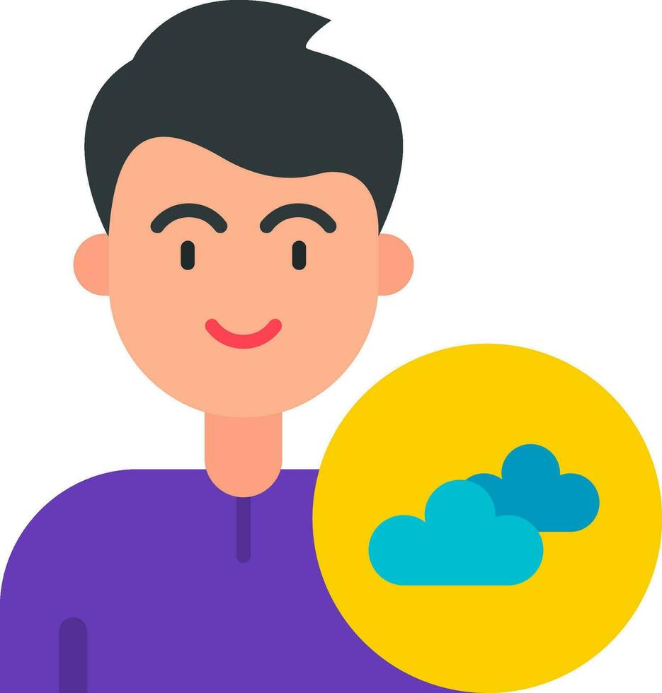 Cloud Line Filled Icon vector