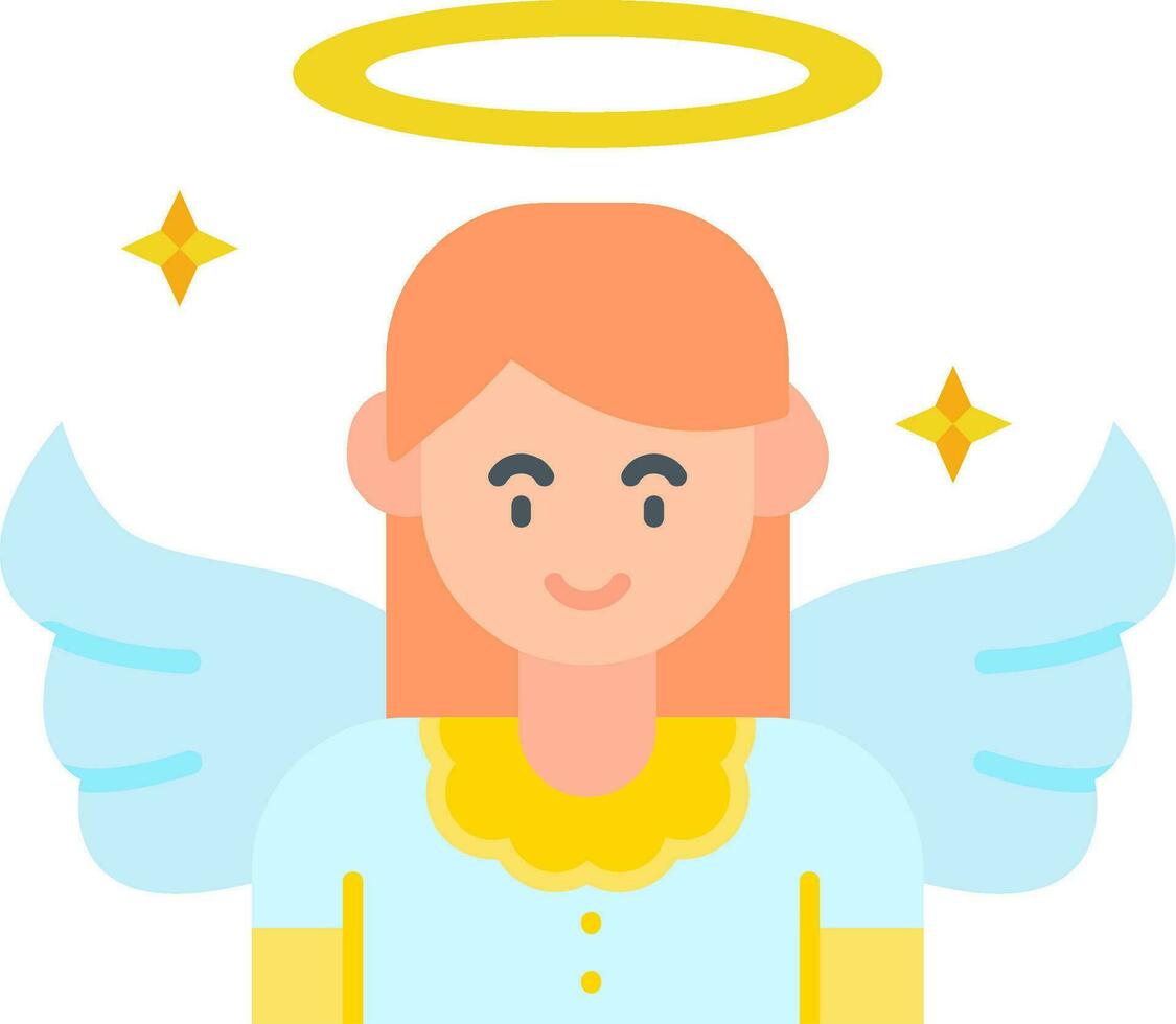 ángel línea lleno icono vector