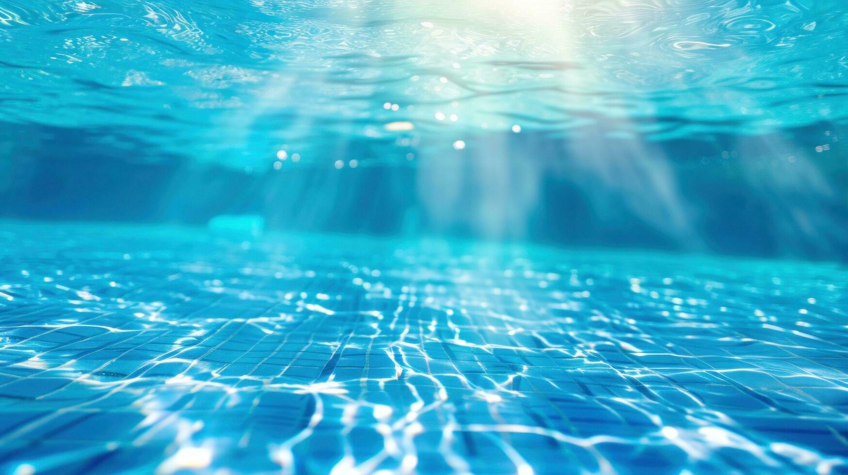 AI generated Swimming pool advertisment background with copy space photo