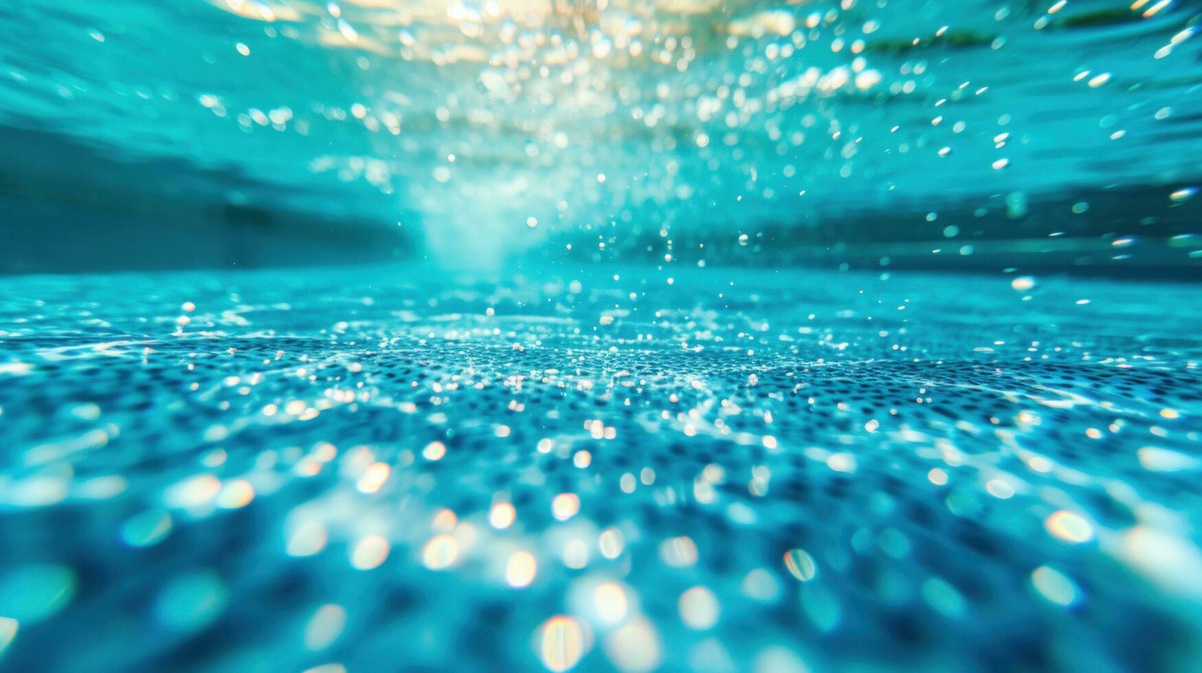 AI generated Swimming pool advertisment background with copy space photo